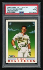 1991 FLEER PRO-VISIONS RICKEY HENDERSON #2 FACTORY SET OAKLAND A'S PSA 9 MINT