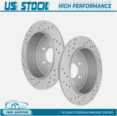 Rear Drilled Disc Brake Rotors for Jeep Liberty 2008 2009 2010 2011 Dodge Nitro - Image 1 of 4
