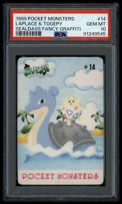 Pokemon Japanese Sealdass Fancy Graffiti 14 Lapras & Togepi PSA 10 91249545 - Image 1 of 2