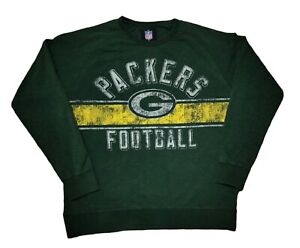NFL Green Bay Packers Football Vintage Weathered & Worn Crew Neck Sweatshirt