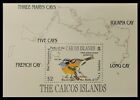 128.CAICOS ISLAND STAMP M/S BIRDS (BIRD SANCTUARIES & PARKS OF CAICOS ) . MNH