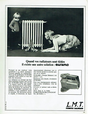 publicité Advertising 0623  1970  L.M.T  pompes radiateurs tièdes  Euramo