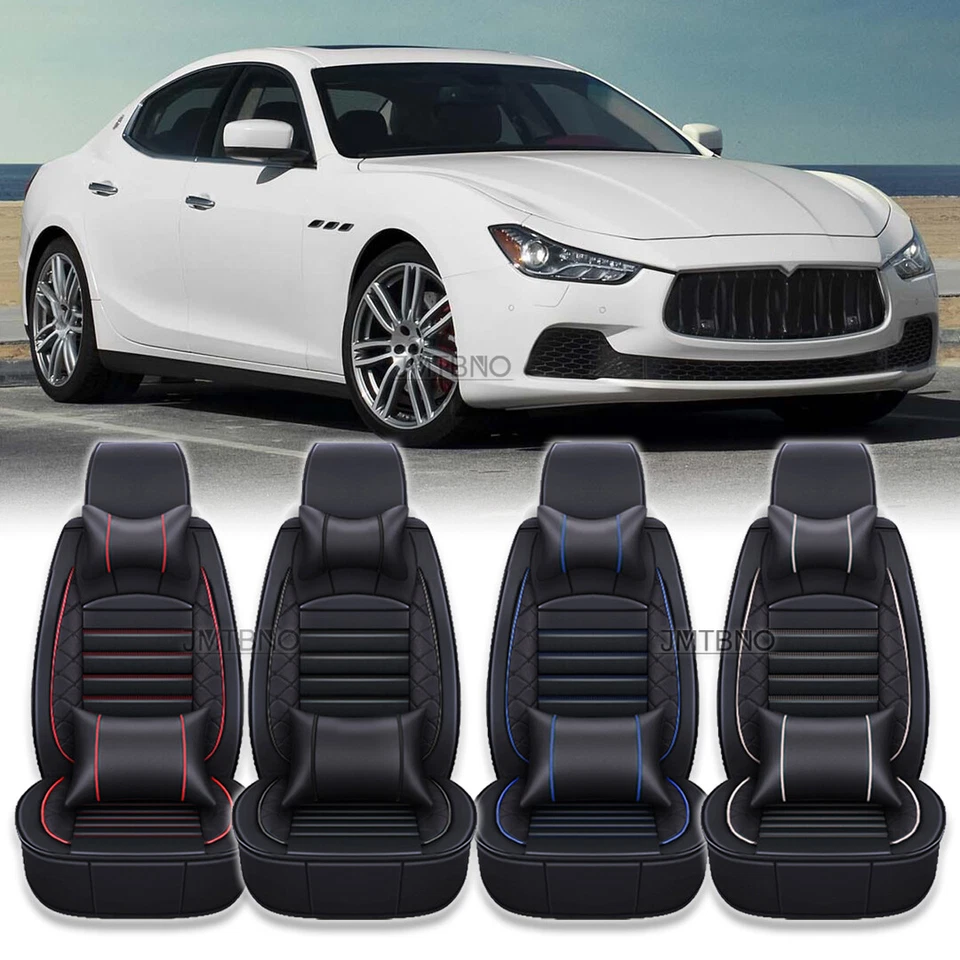 For Maserati Ghibli PU Leather Full Car Seat Covers 2/5-Seats Front Rear Cushion - Image 1 of 4