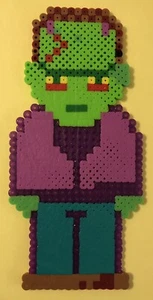 Frankenstein Monster Horror Perler Bead Pixel Art Handmade Crafted 8"x3.75" - Picture 1 of 2