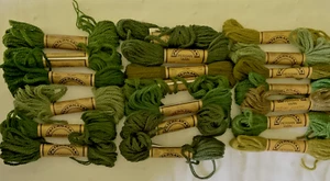 Needlepoint Paternayan Persian Yarn 100% Virgin Wool Lot of 20 Asst Dark Greens - Picture 1 of 4