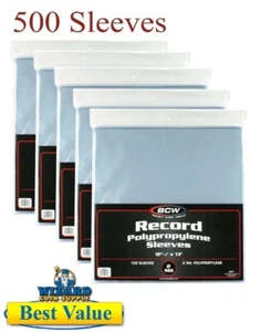 500 BCW 33 RPM Record Sleeves Plastic Outer LP Covers Album Holders Protection - Picture 1 of 3