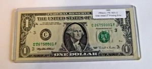 1995 $1 FRN - Over Inked 3rd Printing Error - Picture 1 of 2