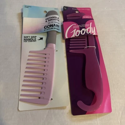 Peine de dientes anchos con mango de agarre suave desenredado y suave Conair, lote de 2 Foto 1 de 2