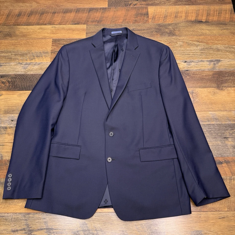 Blazer de lana Ryan Seacrest Suit Jacket 44R azul marino distinción Foto 1 de 4