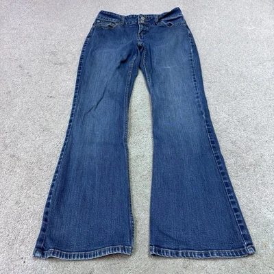 Pantalones de mezclilla para mujer London azules acampanados bolsillos talla 4 Foto 1 de 4