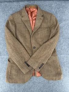 Chaqueta Blazer T.M.LEWIN Para Hombres 2 Botones 40R Marrón Lana Espiga - Imagen 1 de 11