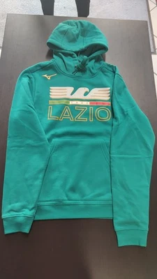 SS Lazio Mizuno Felpa Cappuccio Hoodie UOMO Teal Green Cotone FELPATO 2023 24