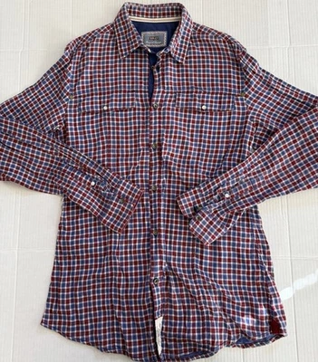 Sisley Camisa Hombre 100% Algodón Manga Larga Rojo Azul Blanco Cuadros Mediana Foto 1 de 4