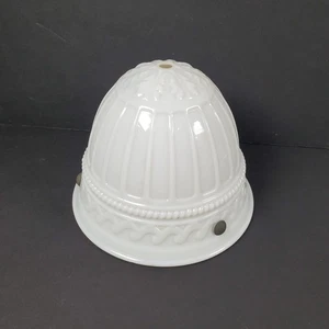 VTG Art Deco Brascolite Glass 3 Chain Dome Hanging Light Fixture Shade Acorn - Picture 1 of 6