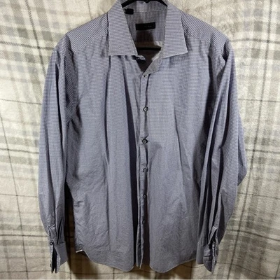 Saks Fifth Avenue men cotton button down XL Long Sleeve dress Shirt light blue - Image 1 of 4