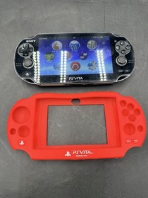 Sony Ps Vita  PCH-1100 Crystal Black Model Console And Charger TESTED