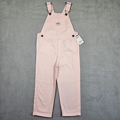 Macacão OshKosh B'gosh Meninas Tamanho 4T Rosa com Bolso Coração Vestbak Bib Country - Imagem 1 de 4