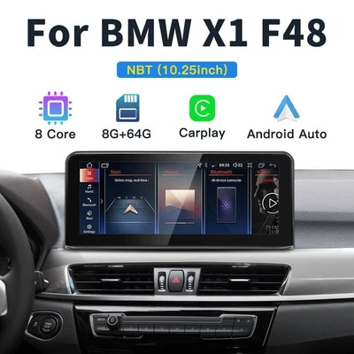 CNSTWEI 10.25" Display CarPlay Android GPS Radio Auto Nachrüstung für BMW X1 F48 NBT DE