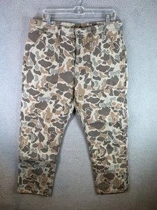 Wallace & Barnes Pants Mens 34x28 Duck Hunter Camo Canvas Utility Work Carpenter - Picture 1 of 11