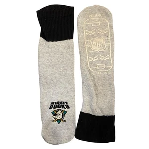 PEL-BAR 1993 ANAHEIM MIGHTY DUCKS Hockey NHL Gris GRANDE Agarre Calcetines DE COLECCIÓN - Imagen 1 de 5