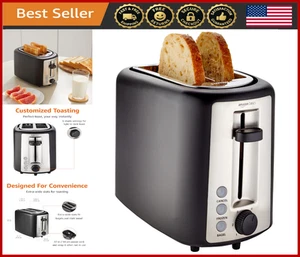 2 Slice Toaster, 6 Browning Levels, Wide Slots for Bagels, Easy Clean Tray, 900W - Picture 1 of 8