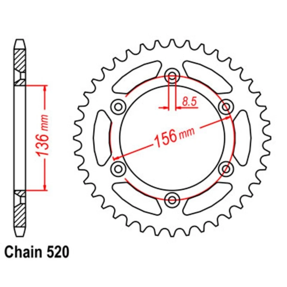 SuperSprox Rear Sprocket 46T for Husqvarna WR125 1985-2013 >520 - Изображение 1 из 1