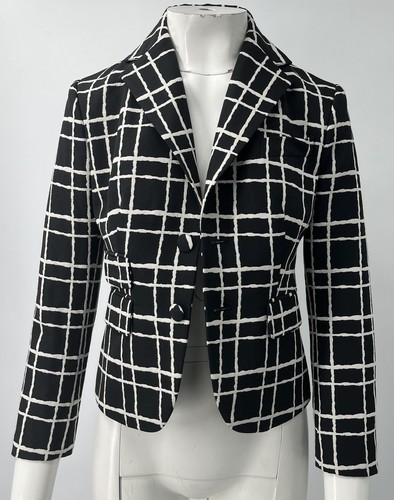 Giacca blazer donna Dsquared2 2014 nero bianco stampato a quadri tg 42 XS