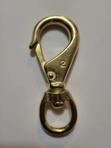 Chiusura/gancio ampia aperta 3/4" ottone con occhio girevole 3/4. funi di piombo a collegamento rapido. - Foto 1 di 4