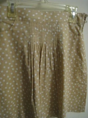 NUEVA Falda Jacadi Niñas 100% Algodón Talla 10 Beige con Lunares Marfil Foto 1 de 4