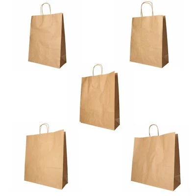 Papiertragetaschen Papiertüten braun Kordel Papier Tragetasche Tüte 5 Größen - Bild 1 von 3