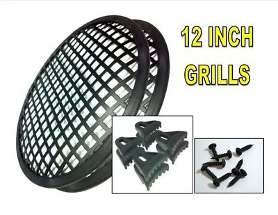 NIPPON AMERICA 12" Inch Waffle Subwoofer Speaker Grill Comes w/ Screws & Clips (2 Grills)