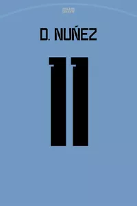 "Uruguay #11 Darwin Núñez Campeonato Mundial de Fútbol Decoración de Pared - PÓSTER 20""x30" - Imagen 1 de 2