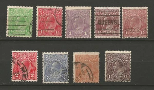 Australie 1913-30 George V 9 timbres oblitérés /T5575 - Picture 1 of 1