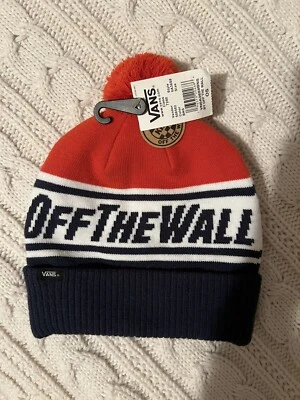 VANS OFF THE WALL BIG KIDS POM POM BEANIE HAT CAP ONE SIZE - Image 1 of 2