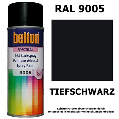 Belton Lackspray Sprühfarbe TIEFSCHWARZ Glänzend RAL 9005 Sprühlack Spray 400ml