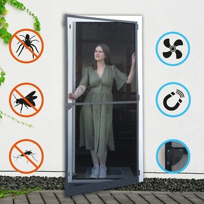 MOSQUIGO Insektenschutz Fliegengitter Tür Alu Rahmen Mücken Fliegenschutz 100 x 210 cm
