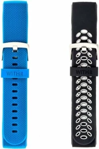 WITHit - Band Kit for Fitbit Charge 3 (2-Pack) - Black/Gray/Blue Excellent - Picture 1 of 1