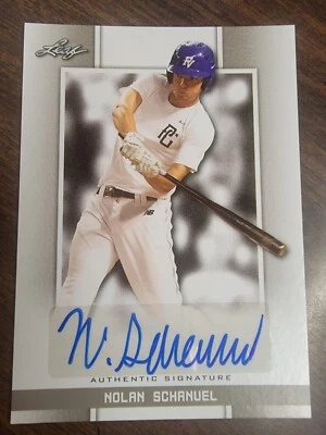 NOLAN SCHANUEL 2019 LEAF PERFECT GAME ROOKIE AUTOGRAPH RC AUTO +RC SHOHEI OHTANI - Image 1 of 3