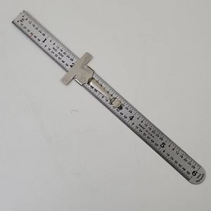 Vintage General No. 300 Edelstahl Taschenlineal 6 Zoll flexibel hergestellt in den USA Werkzeug - Bild 1 von 6