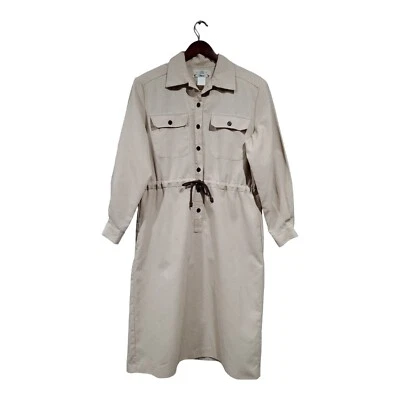 Camisa de vestir vintage Orvis para mujer color caqui tostado cámper con cuello abotonado talla L/XL Foto 1 de 4