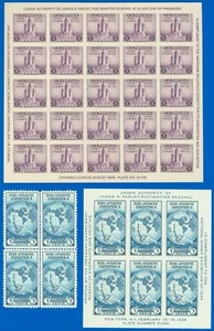 Scott #731 Pane/25, #735 & #753 CENTERLINE BLOCK! Mint-VF NGAI, SCV $105! (SK) - Picture 1 of 1