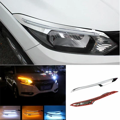Led Front Headlight Lamp Strip DRL Streamer 2X For Honda HR-V Vezel 2015-2018 Foto 1 de 4