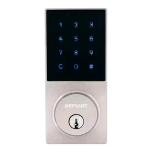 Defiant Slim Satin Nickel Electronic Touchpad Deadbolt 32GZ4X2D01BB - Picture 1 of 3