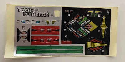 Transformers Vintage G1 Dinobot Swoop Sticker Decal Sheet Only Original 5975 - Image 1 of 2