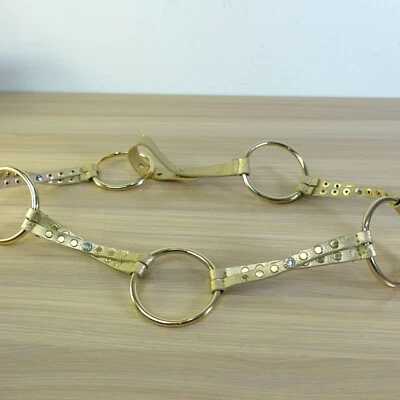 Calvin Klein Belt XS Gold Chain Link Metal Studded Rhinestone Metallic Fashion - Image 1 of 4