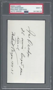 JOE OESCHGER, 1914-23 PHILLIES/GIANTS/BRAVES "DEAD BALL ERA",PSA/DNA MINT 9 - Picture 1 of 1
