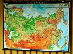 Tarjeta de pared escolar Haack-Painke póster vintage Unión Soviética Rusia Asia - Imagen 1 de 1