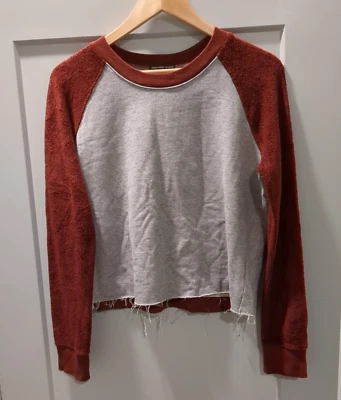 Sudadera James Perse Mujer Talla S/1 L/S Gris Recortada Granate Manga Texturizada Foto 1 de 4