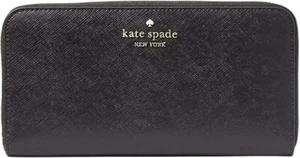 Cartera Kate Spade Madison Grande Continental con Cremallera Alrededor - Cuero Saffiano Negro - Imagen 1 de 2