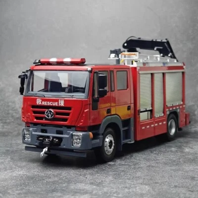 1:24 SAIC IVECO GENLYON 350 fire engine Alloy Diecast Car Model Hobby Gift Red - Image 1 of 4